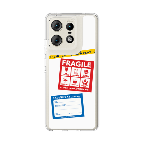 スリムプロテクションケース［ FRAGILE Stickers - White ］