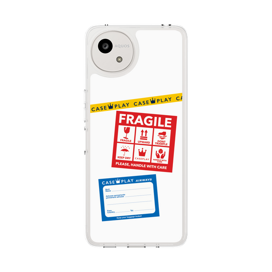 スリムプロテクションケース［ FRAGILE Stickers - White ］