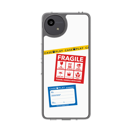 スリムプロテクションケース［ FRAGILE Stickers - White ］