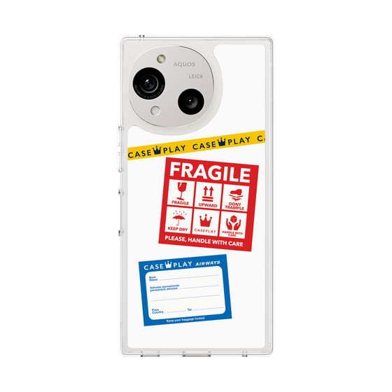 スリムプロテクションケース［ FRAGILE Stickers - White ］