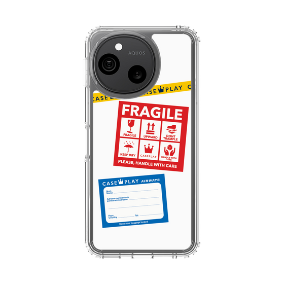 スリムプロテクションケース［ FRAGILE Stickers - White ］