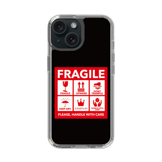 スリムプロテクションケース［ FRAGILE Sticker - Black ］