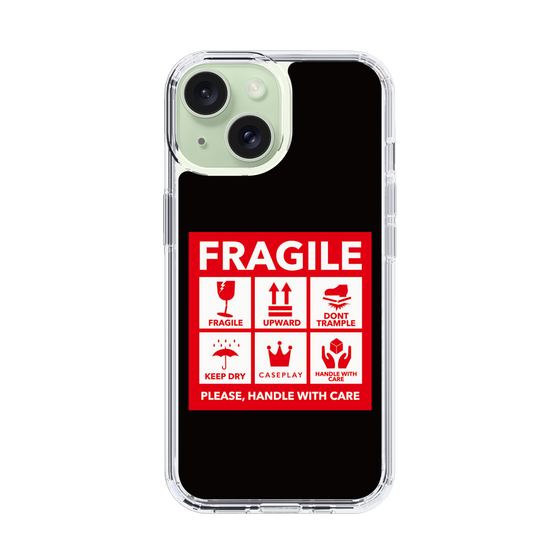 スリムプロテクションケース［ FRAGILE Sticker - Black ］