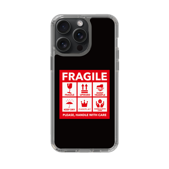 スリムプロテクションケース［ FRAGILE Sticker - Black ］