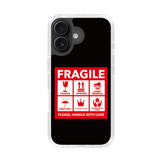 スリムプロテクションケース［ FRAGILE Sticker - Black ］