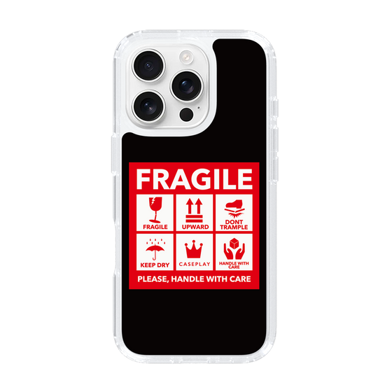 スリムプロテクションケース［ FRAGILE Sticker - Black ］