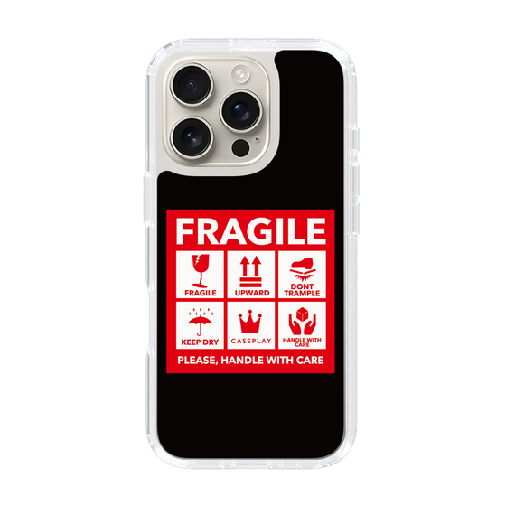 スリムプロテクションケース［ FRAGILE Sticker - Black ］