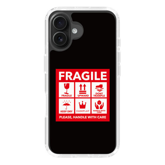 スリムプロテクションケース［ FRAGILE Sticker - Black ］