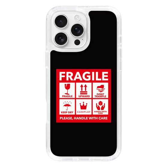 スリムプロテクションケース［ FRAGILE Sticker - Black ］