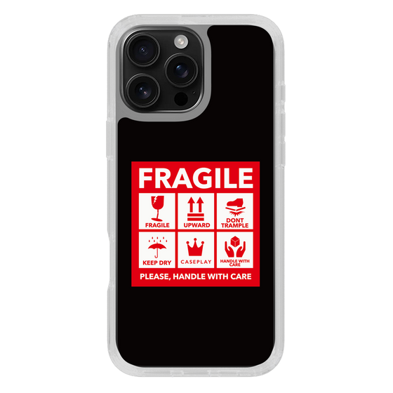 スリムプロテクションケース［ FRAGILE Sticker - Black ］