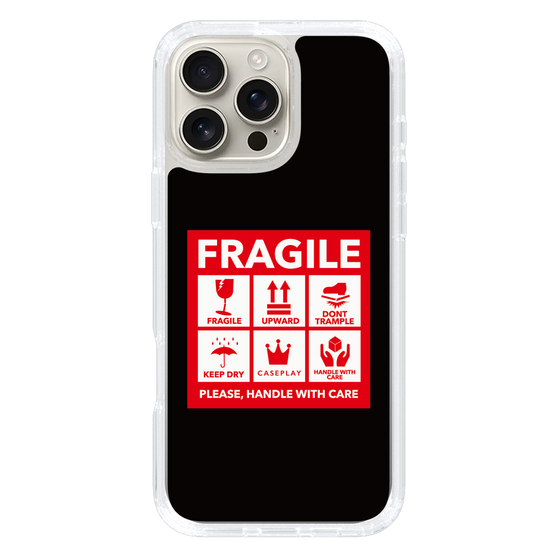 スリムプロテクションケース［ FRAGILE Sticker - Black ］