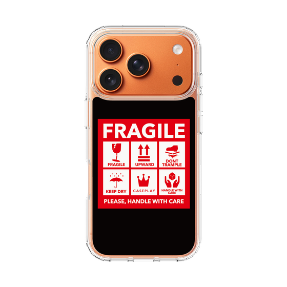 スリムプロテクションケース［ FRAGILE Sticker - Black ］