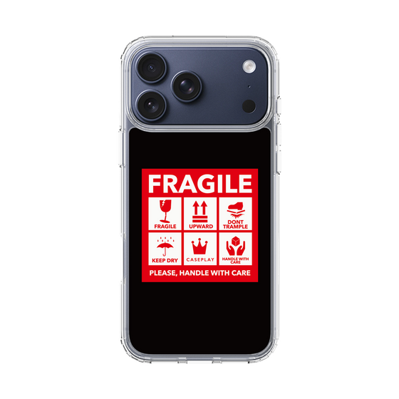 スリムプロテクションケース［ FRAGILE Sticker - Black ］