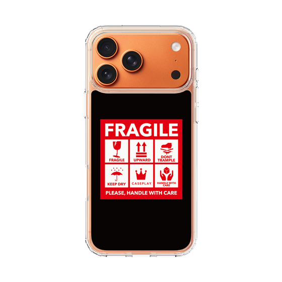 スリムプロテクションケース［ FRAGILE Sticker - Black ］