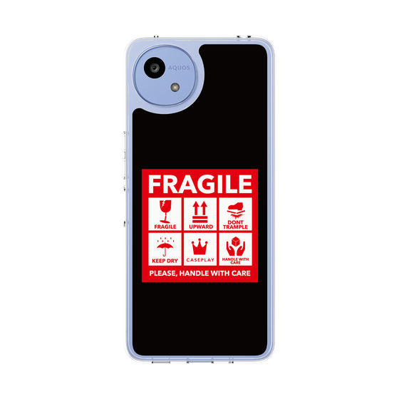 スリムプロテクションケース［ FRAGILE Sticker - Black ］