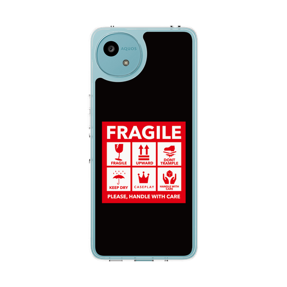 スリムプロテクションケース［ FRAGILE Sticker - Black ］