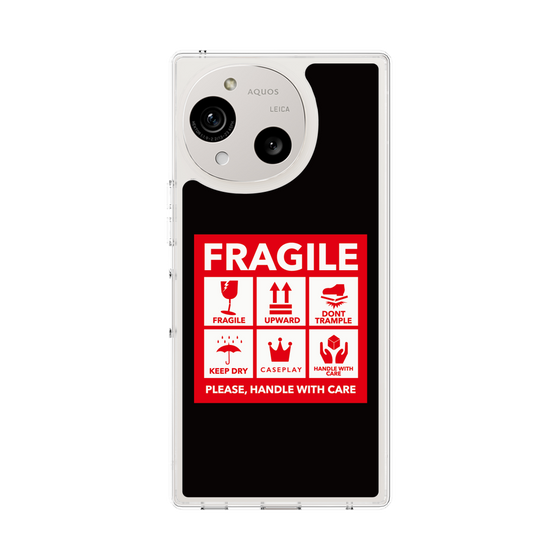スリムプロテクションケース［ FRAGILE Sticker - Black ］