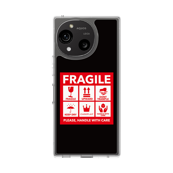 スリムプロテクションケース［ FRAGILE Sticker - Black ］
