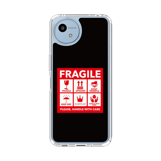 スリムプロテクションケース［ FRAGILE Sticker - Black ］