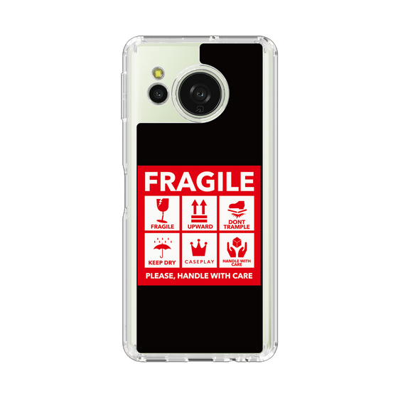 スリムプロテクションケース［ FRAGILE Sticker - Black ］