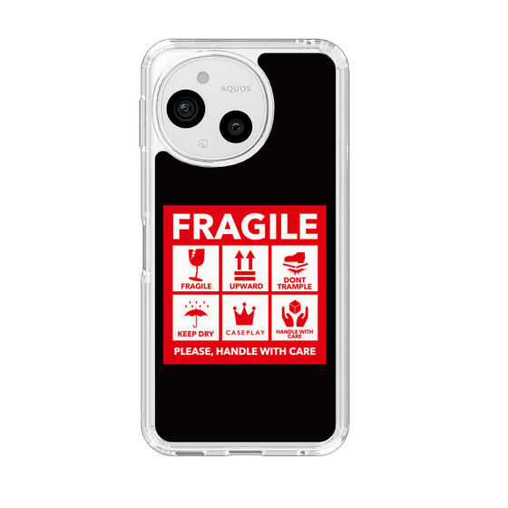 スリムプロテクションケース［ FRAGILE Sticker - Black ］