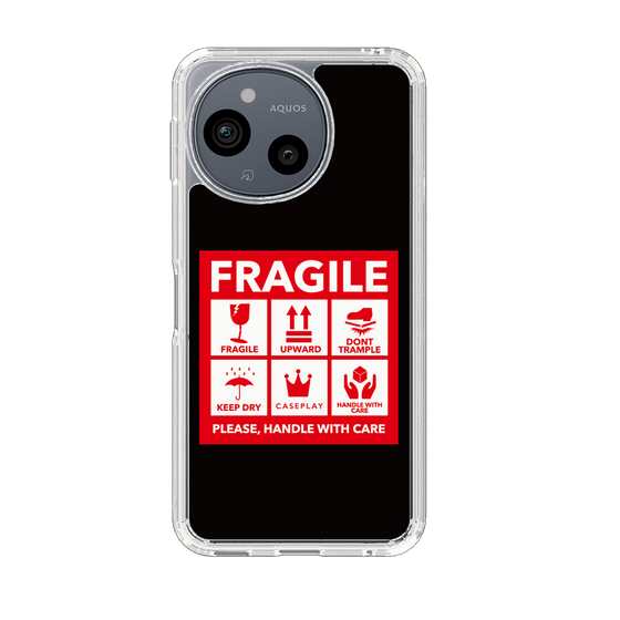 スリムプロテクションケース［ FRAGILE Sticker - Black ］