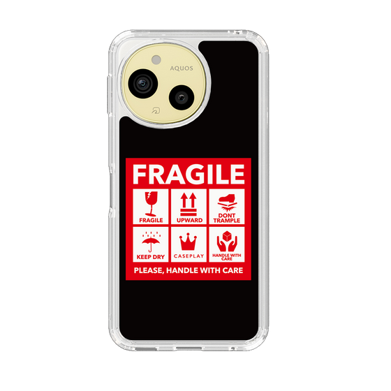 スリムプロテクションケース［ FRAGILE Sticker - Black ］