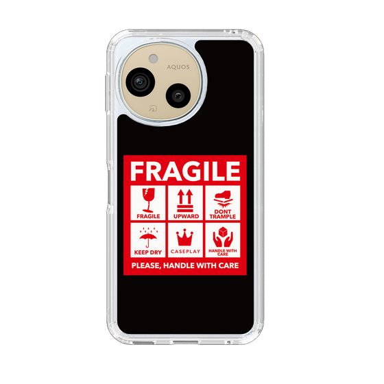 スリムプロテクションケース［ FRAGILE Sticker - Black ］