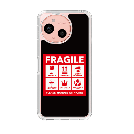 スリムプロテクションケース［ FRAGILE Sticker - Black ］