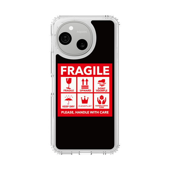 スリムプロテクションケース［ FRAGILE Sticker - Black ］