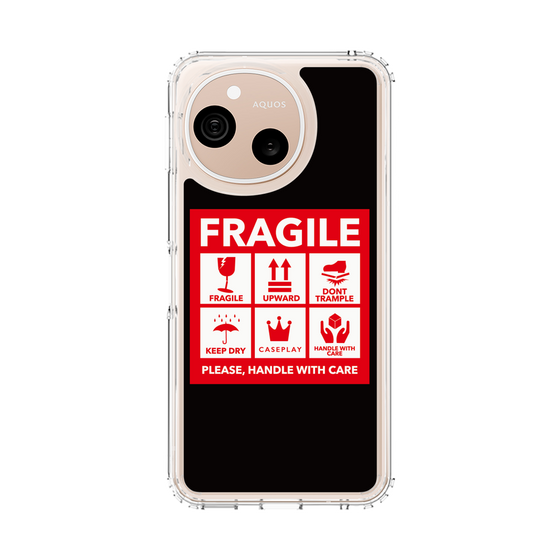 スリムプロテクションケース［ FRAGILE Sticker - Black ］