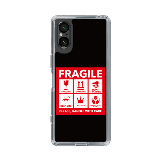 スリムプロテクションケース［ FRAGILE Sticker - Black ］