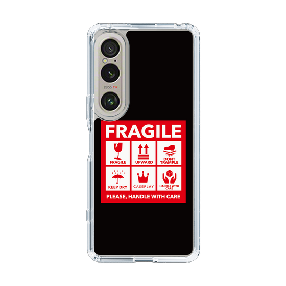 スリムプロテクションケース［ FRAGILE Sticker - Black ］