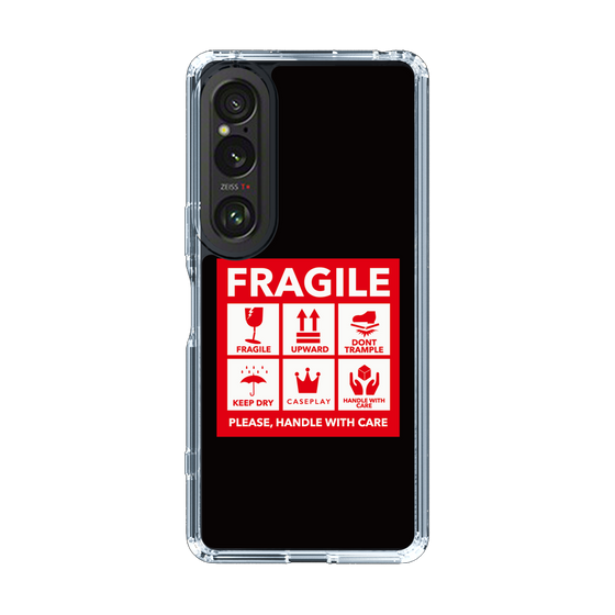 スリムプロテクションケース［ FRAGILE Sticker - Black ］