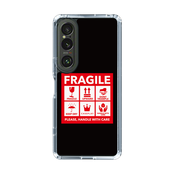 スリムプロテクションケース［ FRAGILE Sticker - Black ］