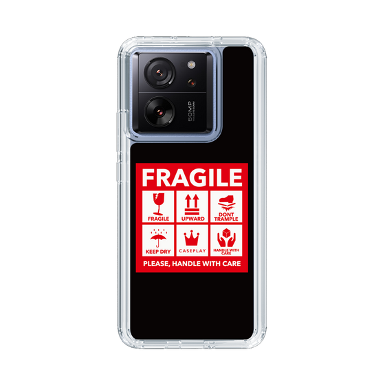 スリムプロテクションケース［ FRAGILE Sticker - Black ］