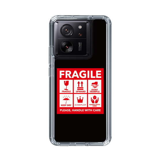 スリムプロテクションケース［ FRAGILE Sticker - Black ］