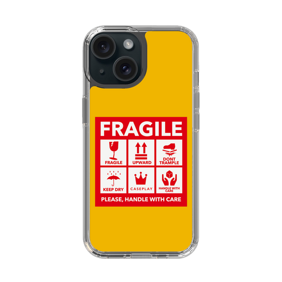 スリムプロテクションケース［ FRAGILE Sticker - Yellow ］