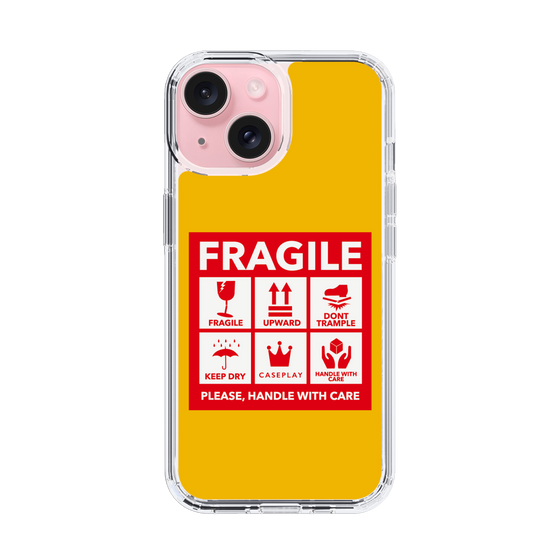 スリムプロテクションケース［ FRAGILE Sticker - Yellow ］