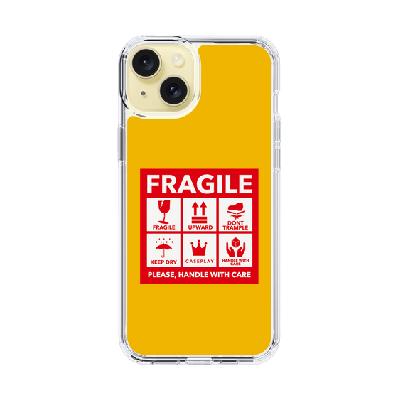 スリムプロテクションケース［ FRAGILE Sticker - Yellow ］