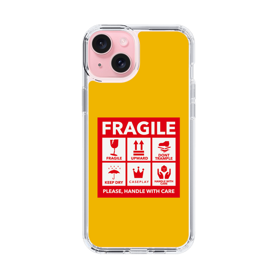 スリムプロテクションケース［ FRAGILE Sticker - Yellow ］