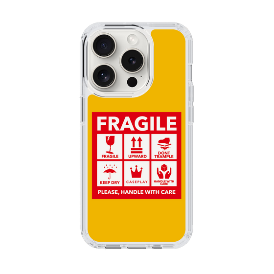 スリムプロテクションケース［ FRAGILE Sticker - Yellow ］