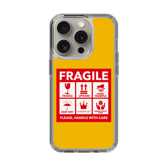 スリムプロテクションケース［ FRAGILE Sticker - Yellow ］