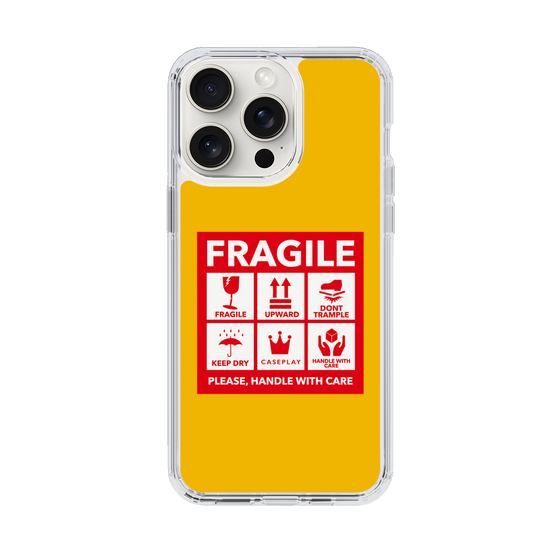 スリムプロテクションケース［ FRAGILE Sticker - Yellow ］