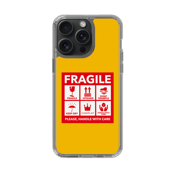 スリムプロテクションケース［ FRAGILE Sticker - Yellow ］