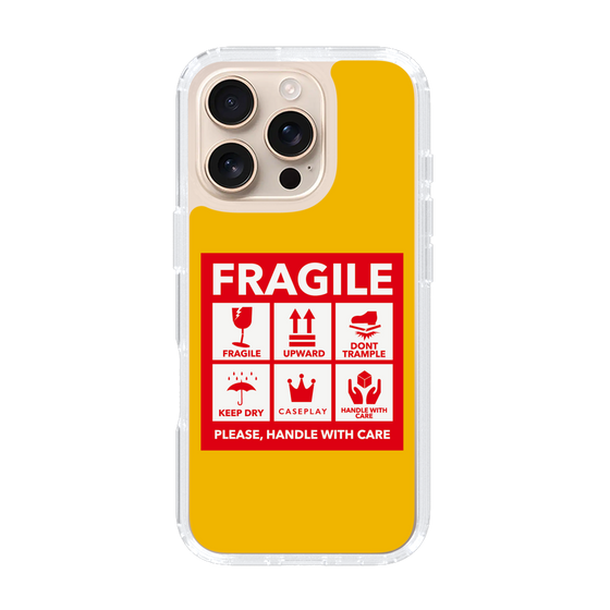 スリムプロテクションケース［ FRAGILE Sticker - Yellow ］