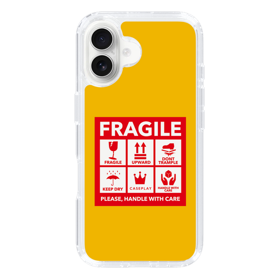 スリムプロテクションケース［ FRAGILE Sticker - Yellow ］