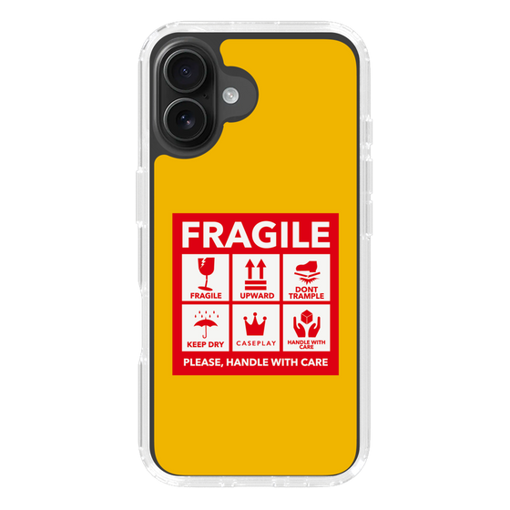 スリムプロテクションケース［ FRAGILE Sticker - Yellow ］