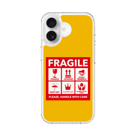 スリムプロテクションケース［ FRAGILE Sticker - Yellow ］