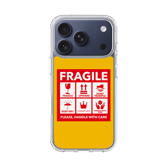 スリムプロテクションケース［ FRAGILE Sticker - Yellow ］